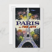 Eiffel Tower Paris Frankrijk Poster voor reizen Briefkaart (Voorkant / Achterkant)