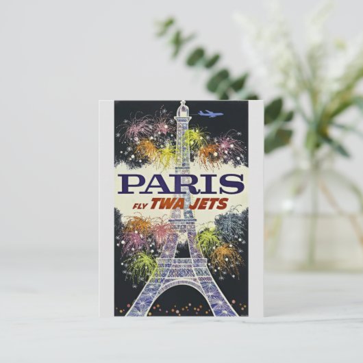 Eiffel Tower Paris Frankrijk Poster voor reizen Briefkaart (Staand voorkant)