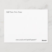 Eiffel Tower Paris Frankrijk Reis Briefkaart (Achterkant)