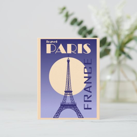 Eiffel Tower Paris Frankrijk Retro Briefkaart (Staand voorkant)