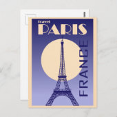  Eiffel Tower Paris Frankrijk Retro Briefkaart (Voorkant / Achterkant)