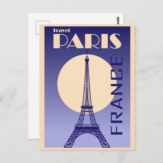 Eiffel Tower Paris Frankrijk Retro Briefkaart (Voorkant / Achterkant)