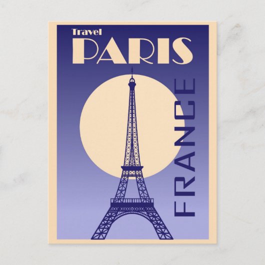  Eiffel Tower Paris Frankrijk Retro Briefkaart (Voorkant)