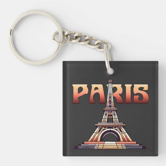 Eiffel Tower Paris Frankrijk Sleutelhanger (voorkant)