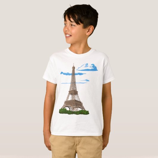 Eiffel Tower Paris Frankrijk T-shirt (Voorkant volledig)