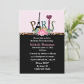 Eiffel Tower Paris Frankrijk Verkennende uitnodigi Kaart (Staand voorkant)