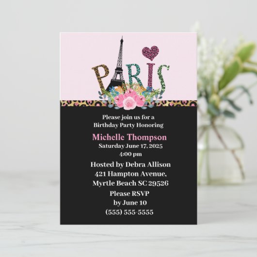 Eiffel Tower Paris Frankrijk Verkennende uitnodigi Kaart (Staand voorkant)