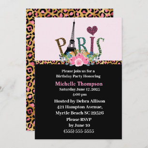 Eiffel Tower Paris Frankrijk Verkennende uitnodigi Kaart