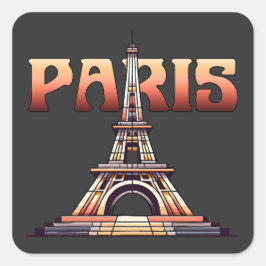 Eiffel Tower Paris Frankrijk Vierkante Sticker