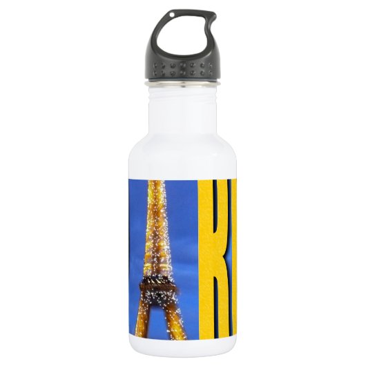 Eiffel Tower Paris Frankrijk Waterfles (Voorkant)