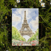Eiffel Tower Paris Frankrijk Waterverf Kaart