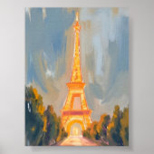 Eiffel Tower Paris Frankrijk Waterverf Poster (Voorkant)