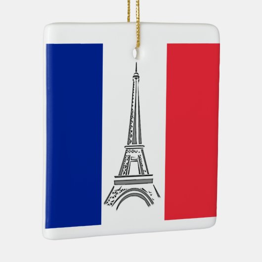 Eiffel Tower Paris, Frans Theme Kerstannament Keramisch Ornament (Rechts)