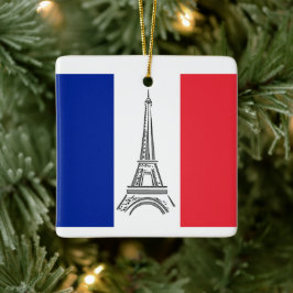 Eiffel Tower Paris, Frans Theme Kerstannament Keramisch Ornament