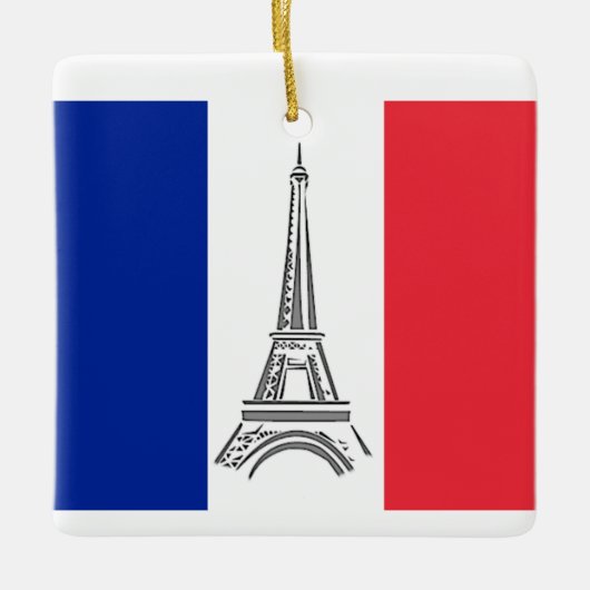 Eiffel Tower Paris, Frans Theme Kerstannament Keramisch Ornament (Voorkant)