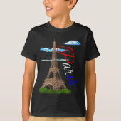 Eiffel Tower Paris Franse vlag T-shirt (Voorkant)