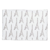 Eiffel Tower Paris Franse Waterverf Doodle Pillow Kussensloop (Achterkant)