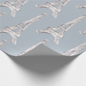 Eiffel Tower Paris Franse Waterverf Patroonreep Cadeaupapier (Hoek)