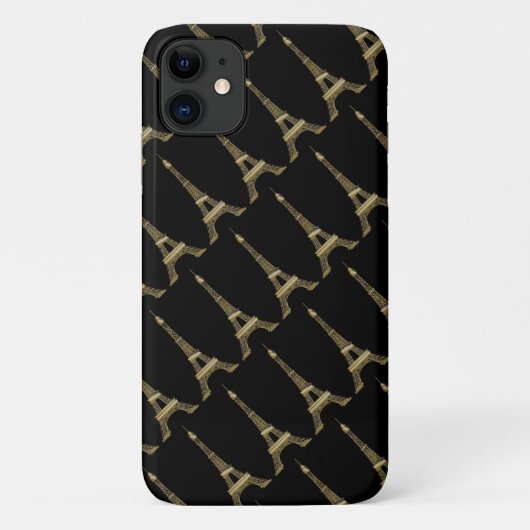 Eiffel Tower Paris Geëven zwart Case-Mate iPhone Case (Achterkant)