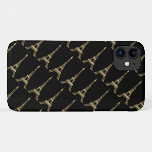 Eiffel Tower Paris Geëven zwart Case-Mate iPhone Case (Achterkant (horizontaal))