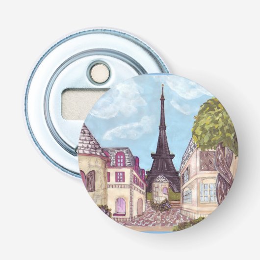 Eiffel Tower Paris geïnspireerde flesopener Button Flesopener (Voorkant)