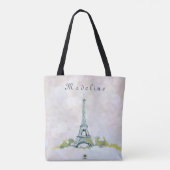 Eiffel Tower Paris Ink Schets op Roze Sparkle Tote Bag (Achterkant)