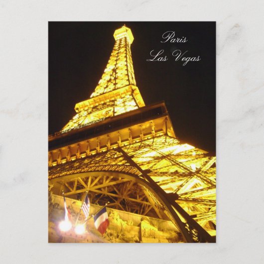 Eiffel Tower, Paris Las Vegas Briefkaart (Voorkant)