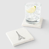 Eiffel Tower Paris Marble Stone Onderzetter (Zijkant)