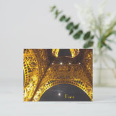 Eiffel Tower Paris met maanlicht Briefkaart (Staand voorkant)