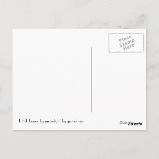 Eiffel Tower Paris met maanlicht Briefkaart (Achterkant)