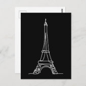 Eiffel Tower Paris Minimale Lijn Kunst Briefkaart (Voorkant / Achterkant)