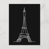 Eiffel Tower Paris Minimale Lijn Kunst Briefkaart (Voorkant)