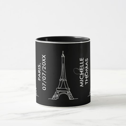 Eiffel Tower Paris Minimale Lijn Kunst Gift Mok (Midden)