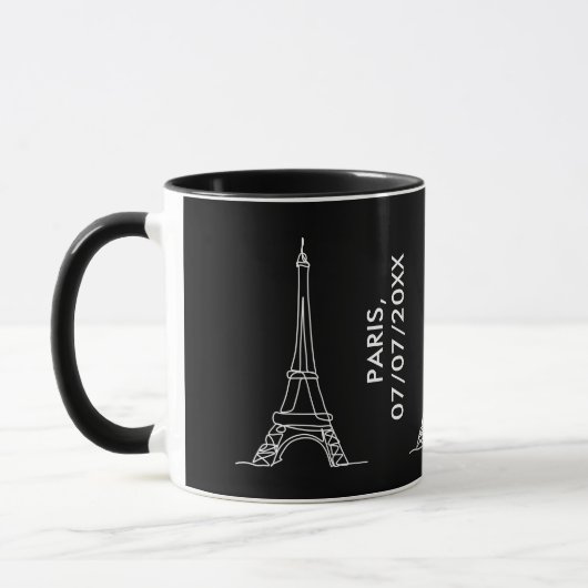 Eiffel Tower Paris Minimale Lijn Kunst Gift Mok (Links)