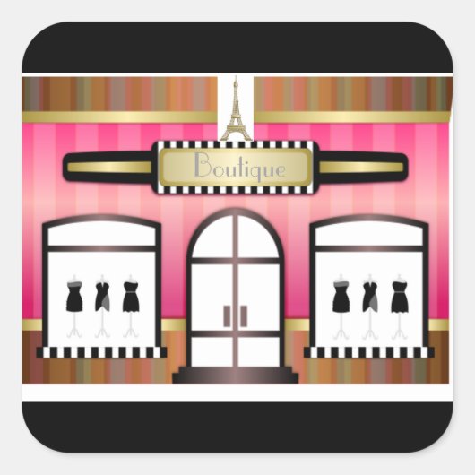 Eiffel Tower Paris Mode Boutique Franse Sticker (Voorkant)