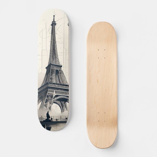 Eiffel Tower Paris Persoonlijk Skateboard (Voorkant)