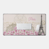 Eiffel Tower, Paris Pink Magnolia Bureaumat (Keyboard & Muis)