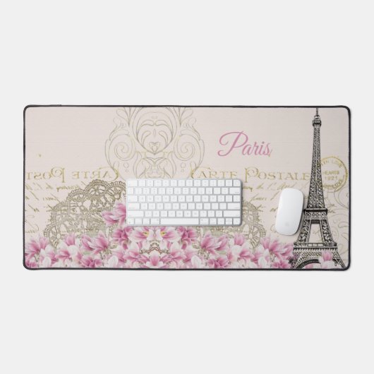 Eiffel Tower, Paris Pink Magnolia Bureaumat (Keyboard & Muis)