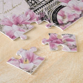 Eiffel Tower, Paris Pink Magnolia Legpuzzel (Zijkant)
