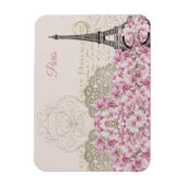 Eiffel Tower, Paris Pink Magnolia Magneet (Verticaal)