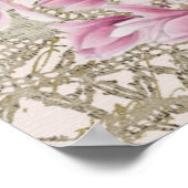 Eiffel Tower, Paris Pink Magnolia Poster (Hoek)