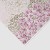 Eiffel Tower, Paris Pink Magnolia Tissue Paper Tissuepapier (Detail)