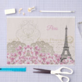 Eiffel Tower, Paris Pink Magnolia Tissue Paper Tissuepapier (Craft)