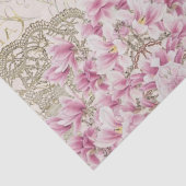 Eiffel Tower, Paris Pink Magnolia Tissuepapier (Detail)