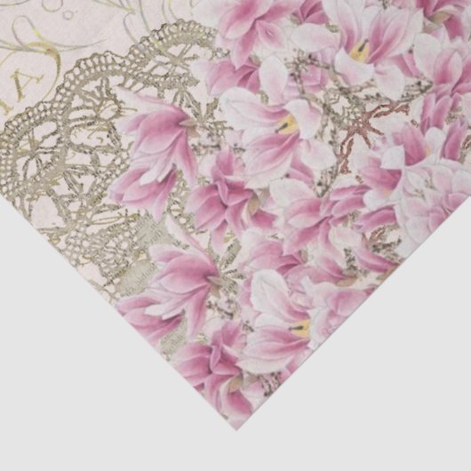 Eiffel Tower, Paris Pink Magnolia Tissuepapier (Detail)