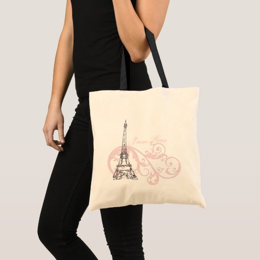 Eiffel Tower Paris Pink Tote Bag (Voorkant (product))