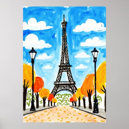 Eiffel Tower Paris Poster (Voorkant)