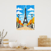Eiffel Tower Paris Poster (Keuken)
