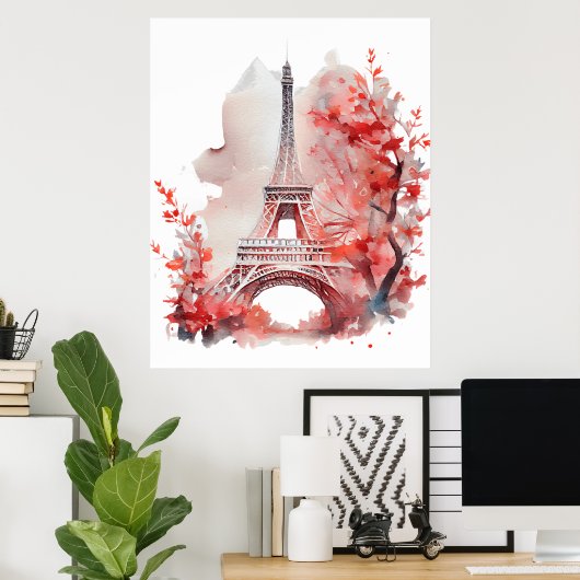 Eiffel Tower Paris Poster (Thuiskantoor)