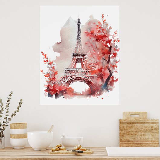Eiffel Tower Paris Poster (Keuken)